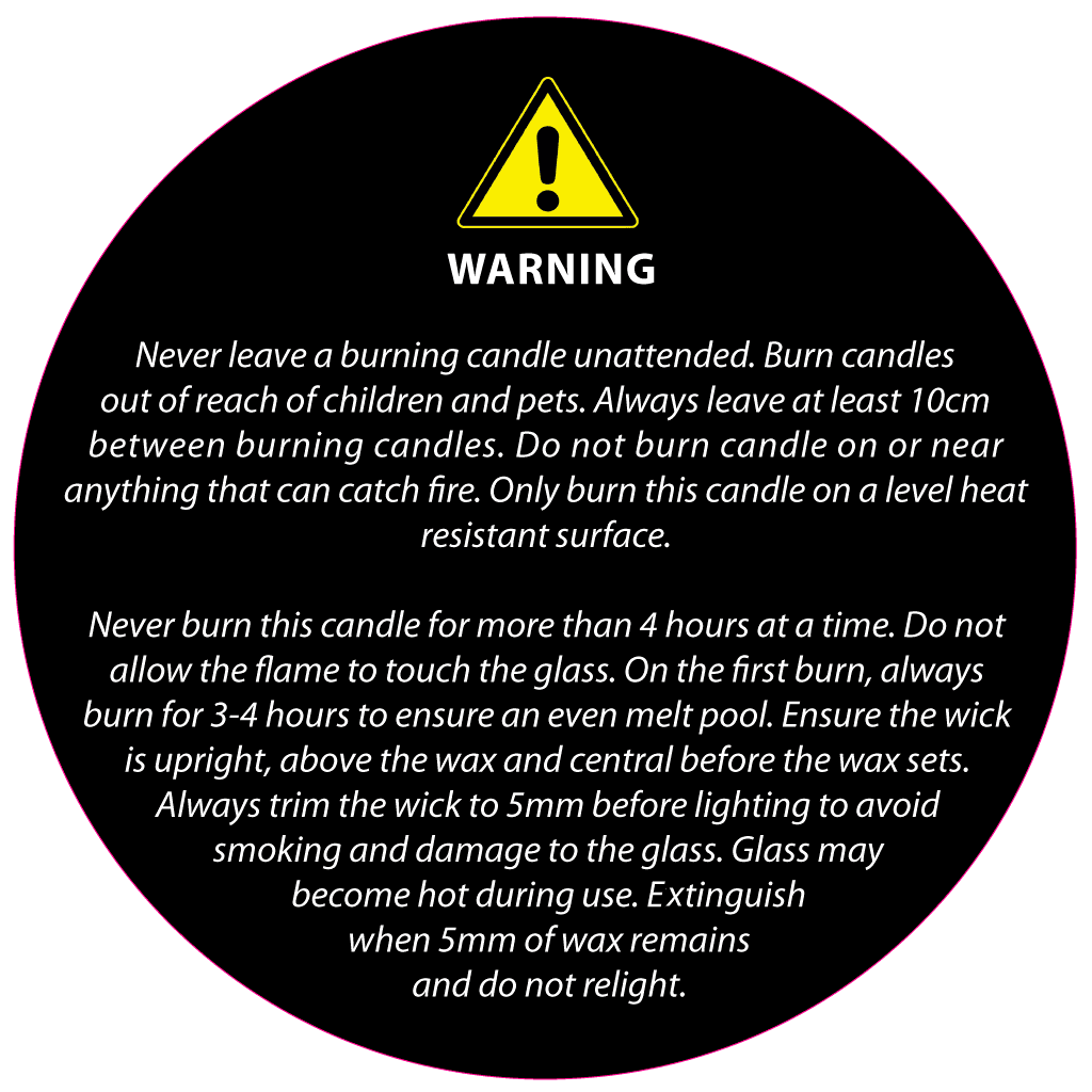 CLP Safety Warning Sticker Labels For Candles – 38mm – 500 Labels Per Roll – Unbranded