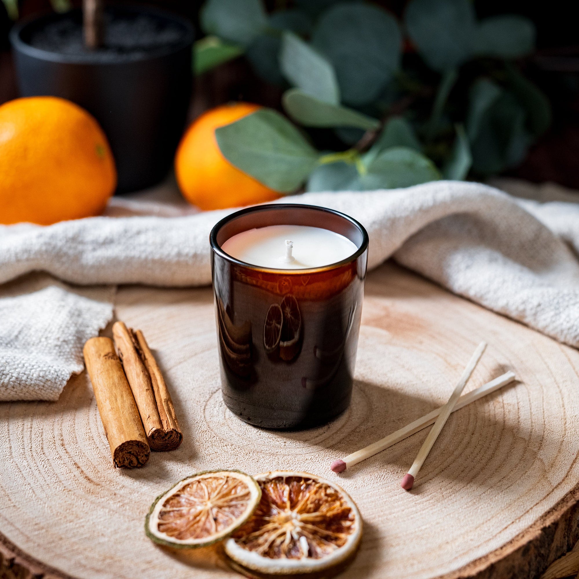 9cl Lauren Candle Glass - Amber - The Fox