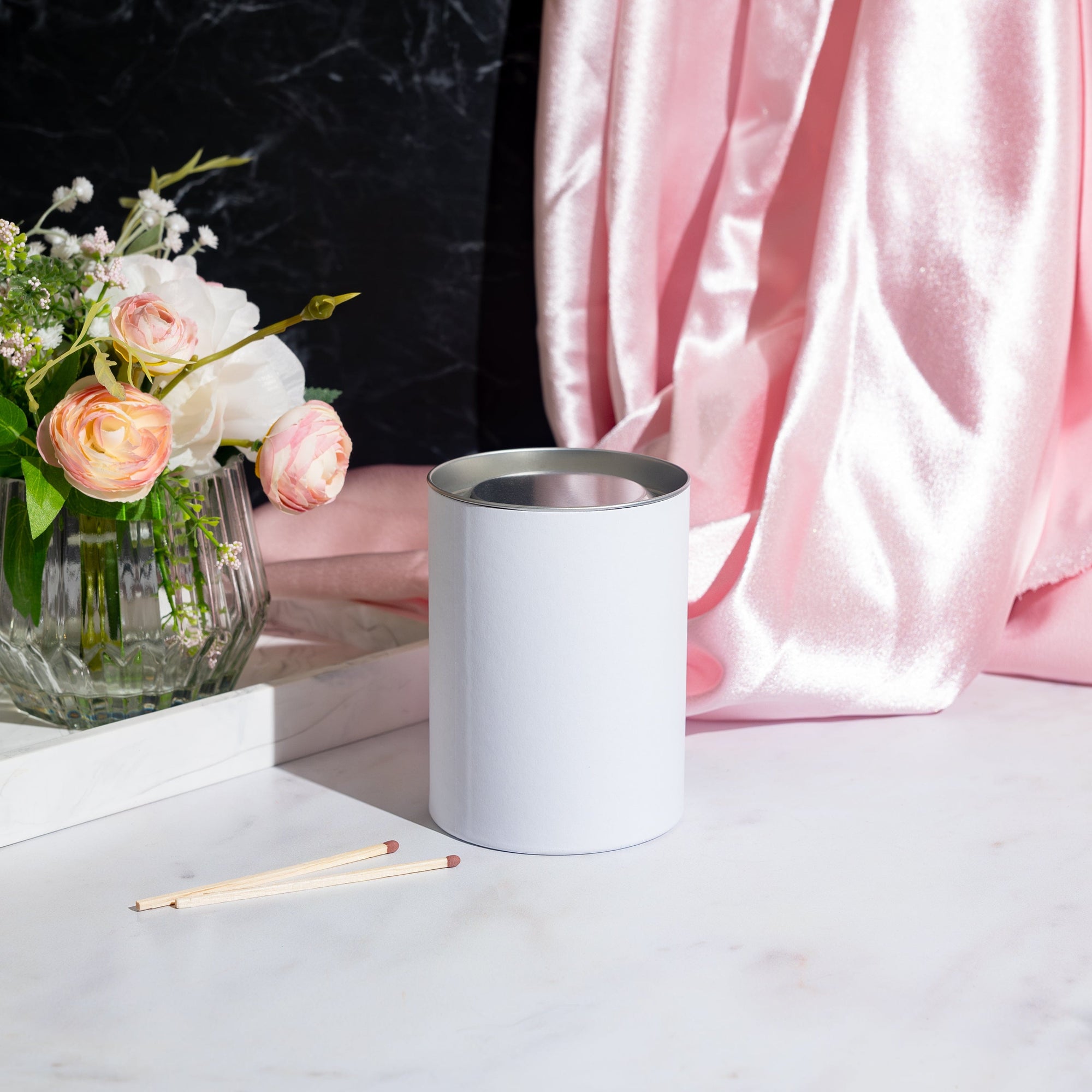 White Cylindrical Candle Box (Size 3)