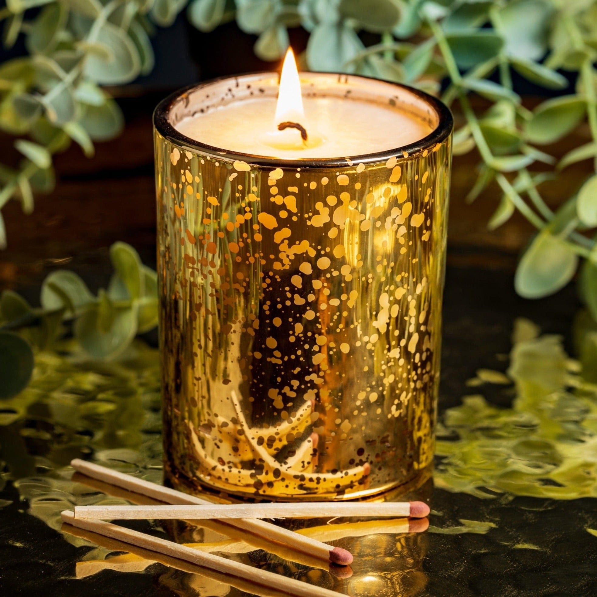 Electroplated Gold 30cl Ebony Luxury Candle Glass – Candle Shack UK