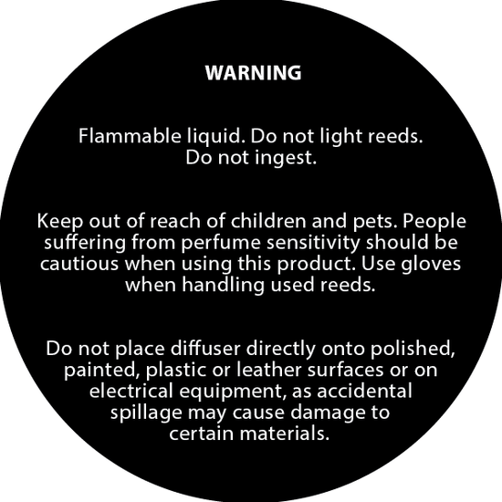 Candle Shack Diffuser Label 10 50mm Black Diffuser Safety Label