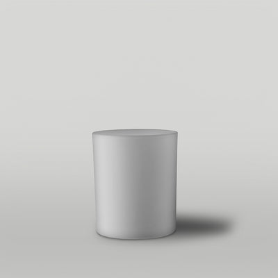 Matt white 20cl candle jar on a grey background