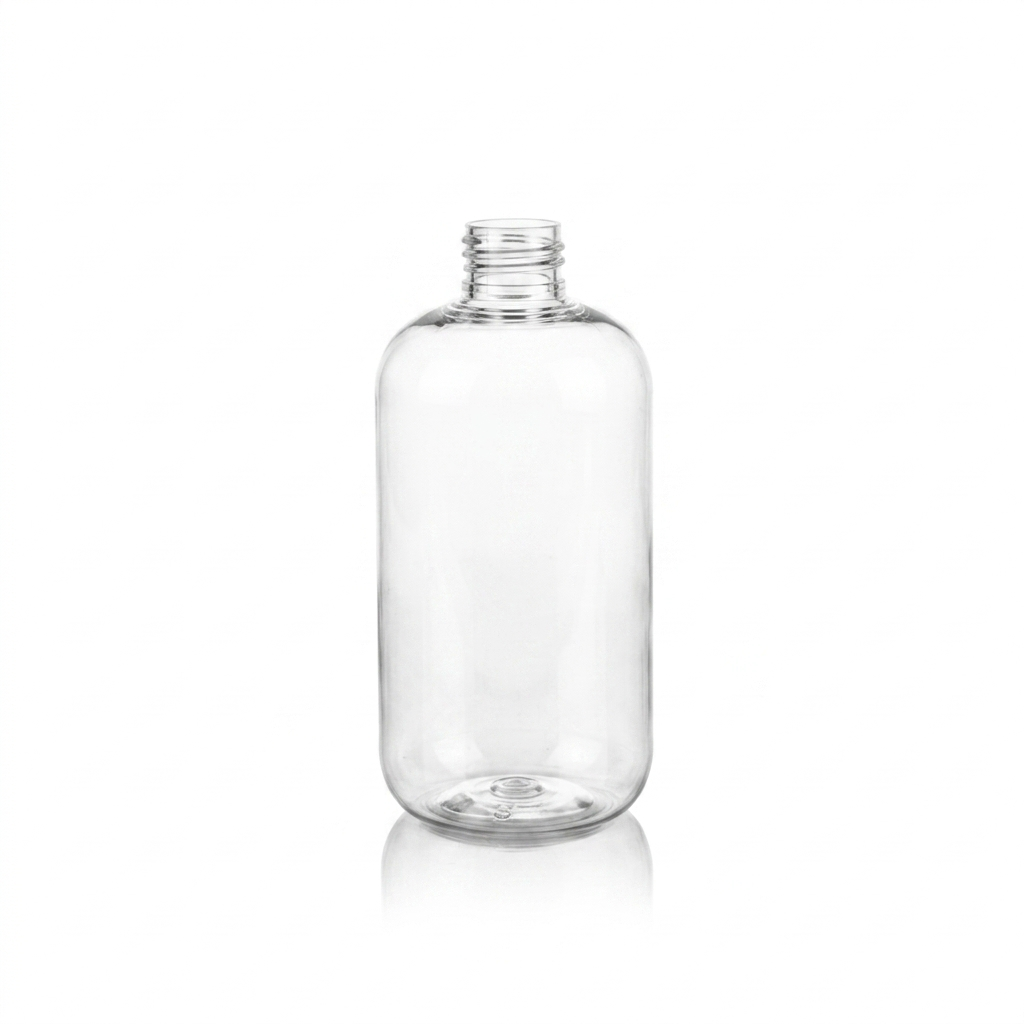 Clear plastic 300ml Soap & lotion bottle on a white background