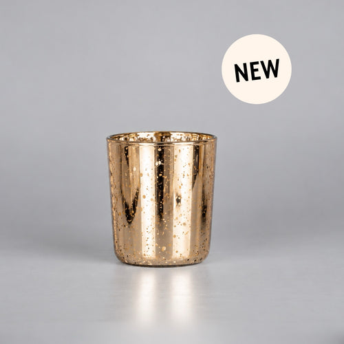 30cl Electroplated Glass Jar - Gold - Box of 6