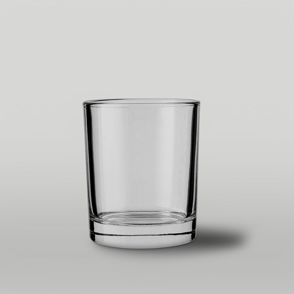 30cl clear Ebony candle jar on a grey background