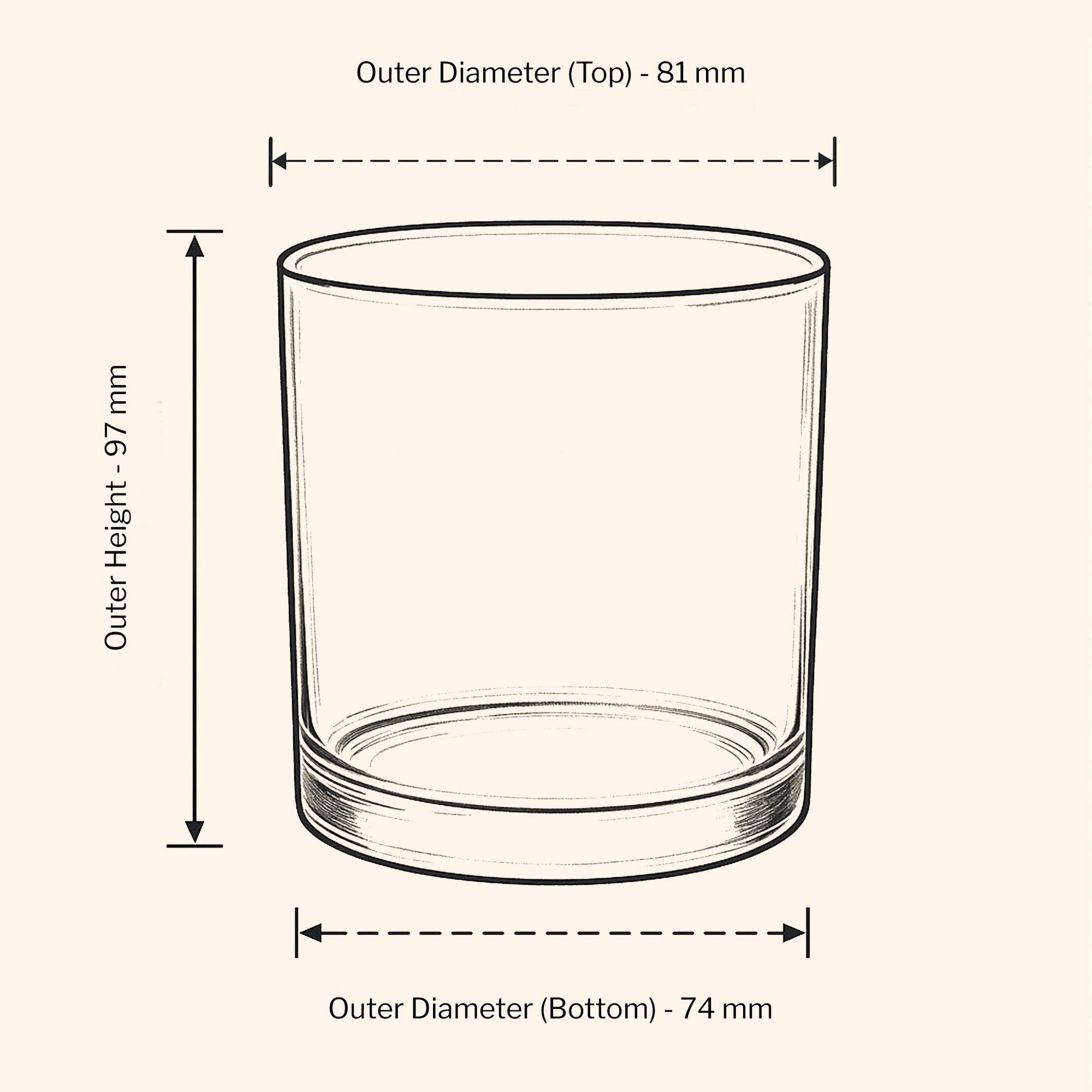 30cl Ebony Candle Jar - Gold