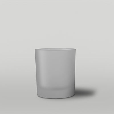 30cl Lotti frosted candle jar on a grey background