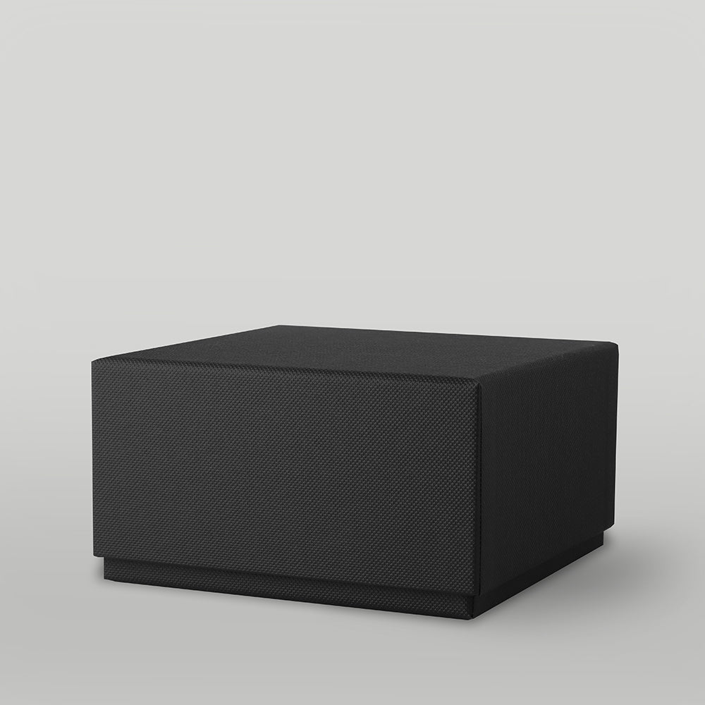 Black candle box on a light grey background
