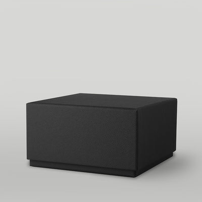 Black candle box on a light grey background