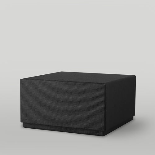 Black candle box on a light grey background