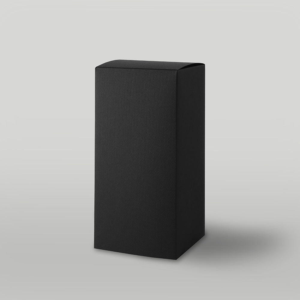 Black folding candle box on a light grey background