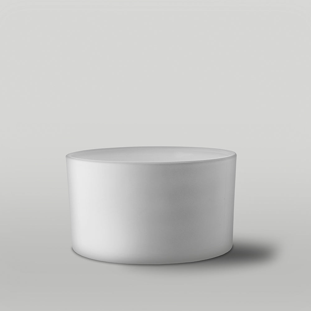 50cl matt white Lotti candle jar on a grey background