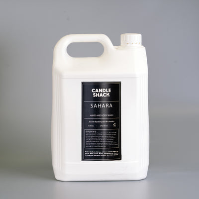 5 litre bottle of Sahara fragrance hand and body wash