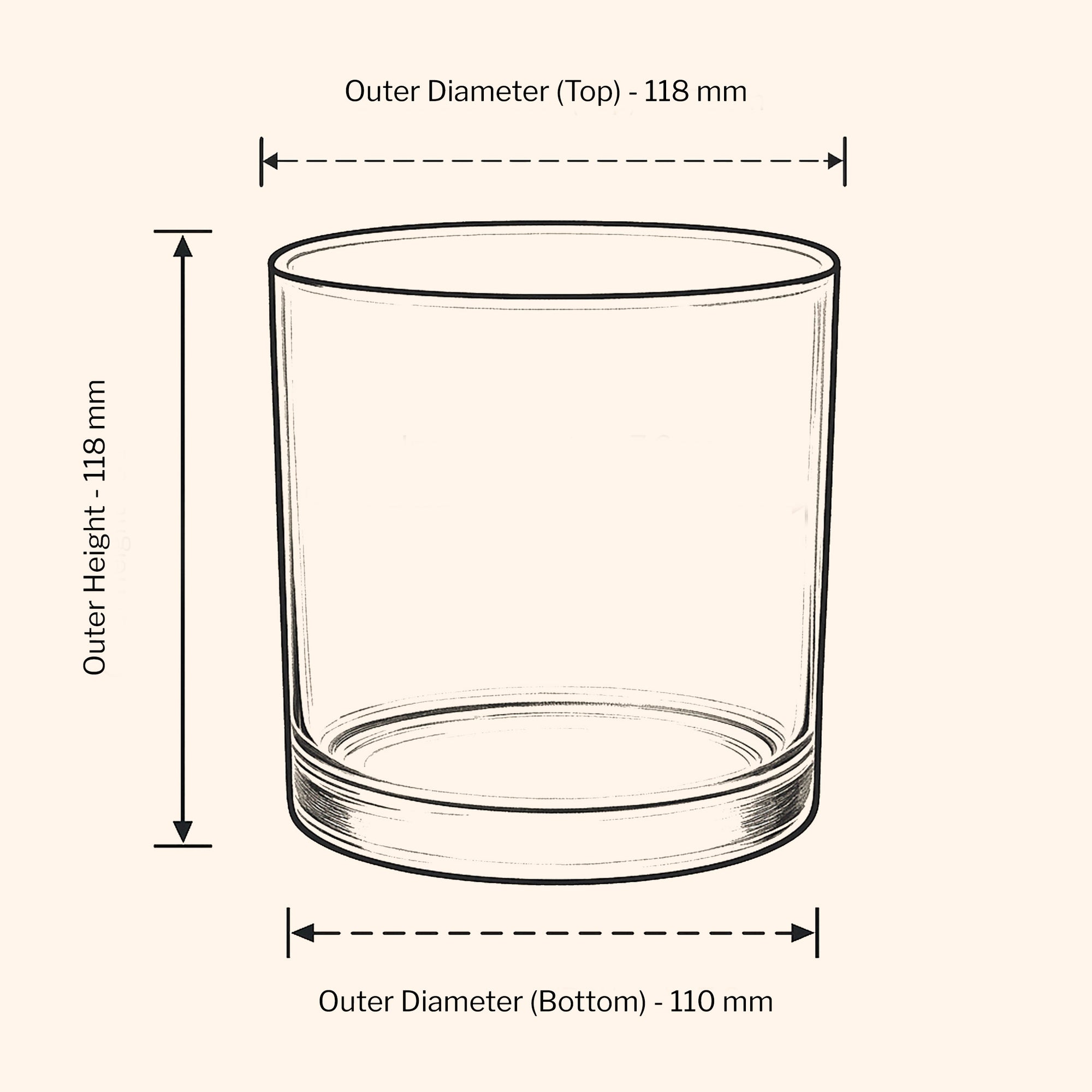 64cl Ebony Candle Bowl - Gold