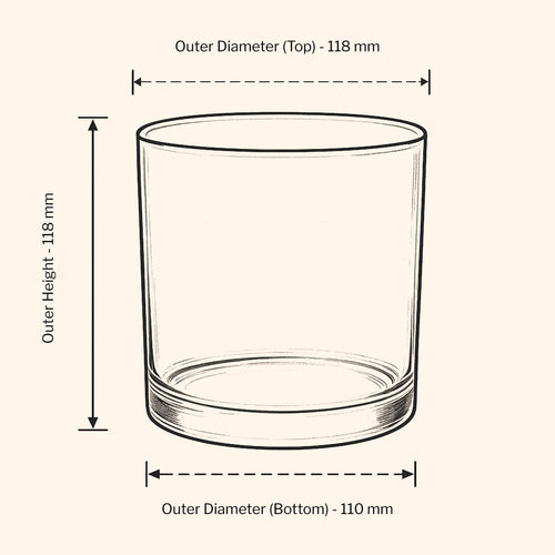 64cl Ebony Candle Jar-  Matt White