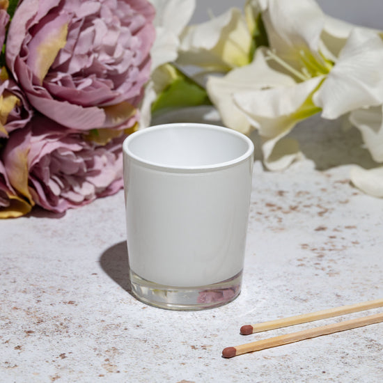9cl Lauren Candle Glass - Internally White Gloss
