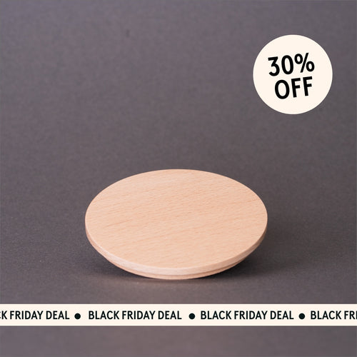 Shallow Beech Lid for 30cl Lotti Jar