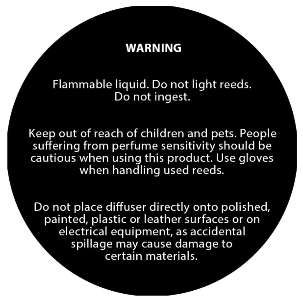 50mm Black Diffuser Safety Label