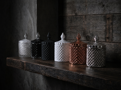 50cl Large High Gloss Black Geo Jar - Limited Edition