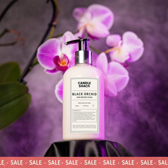 Hand & Body Lotion - Black Orchid Sale Label