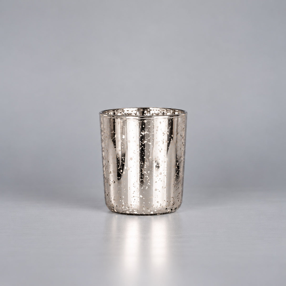 30cl Electroplated Glass Jar - Silver - Box of 6