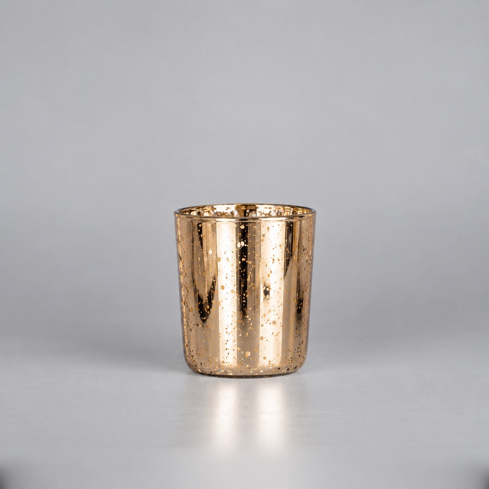 30cl Electroplated Glass Jar - Gold - Box of 6