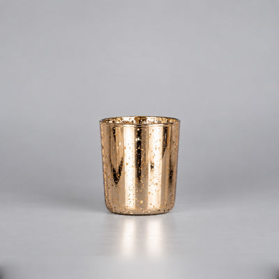 30cl Electroplated Glass Jar - Gold - Box of 6