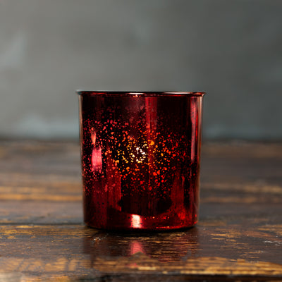 red electroplated candle jar