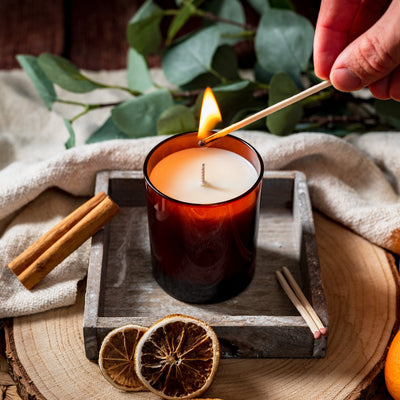 20cl Lotti Candle Glass - Amber - The Fox