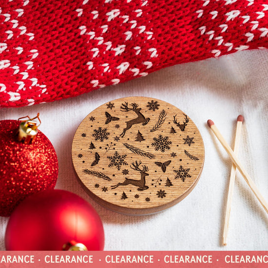 Dasher - Christmas Natural Wooden Lid For 30cl Candle