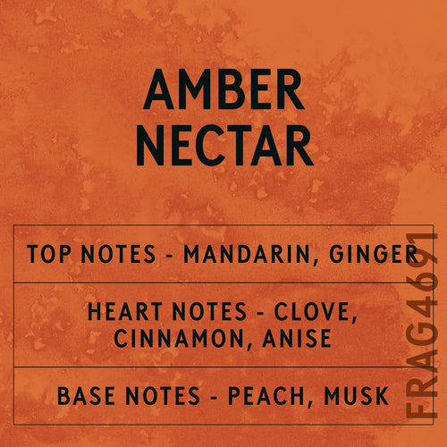 Amber Nectar Fragrance Oil scent card (English)