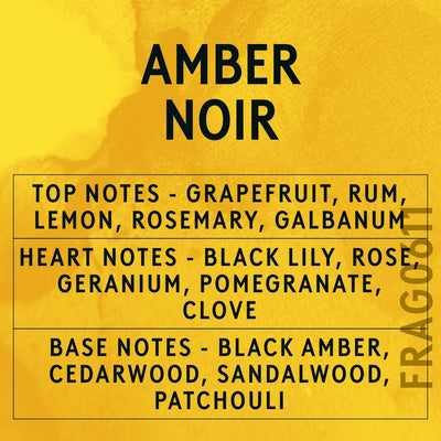 Amber Noir Fragrance Oil scent card (English)