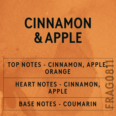 Cinnamon and Apple Fragrance Oil scent card (English)