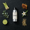 Citronella & Lemongrass Natural Oil with Citrepel Insect Repellent fragrance oil - Candle Shack aluminium bottle with dried botanicals on a dark slate background