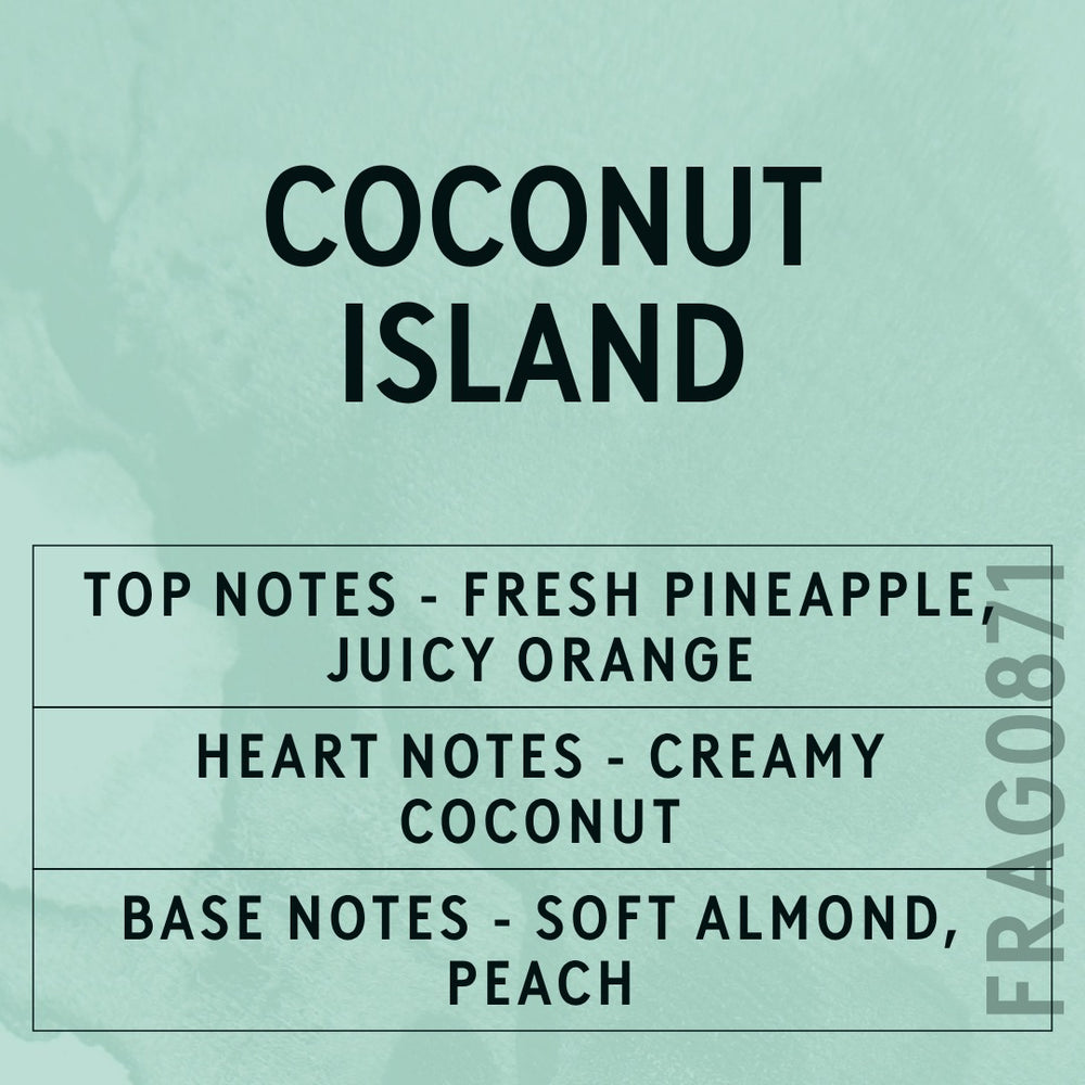 Coconut Island Fragrance Oil scent card (English)