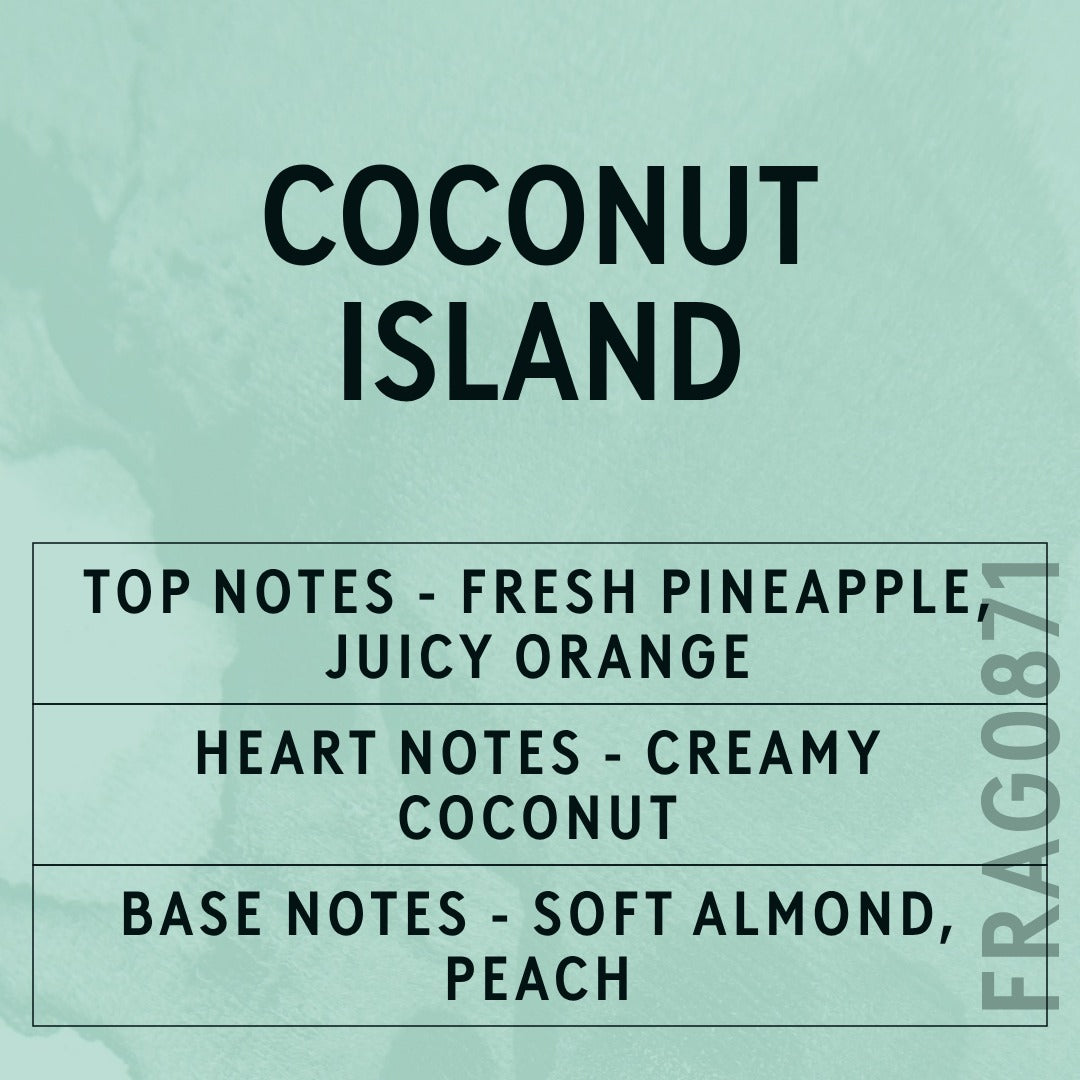 Coconut Island Fragrance Oil scent card (English)