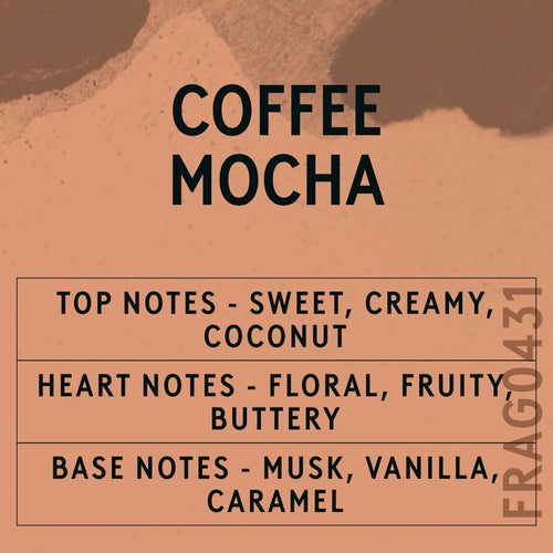 Coffee Mocha fragrance oil - Candle Shack aluminium bottle with dried botanicals on a dark slate background