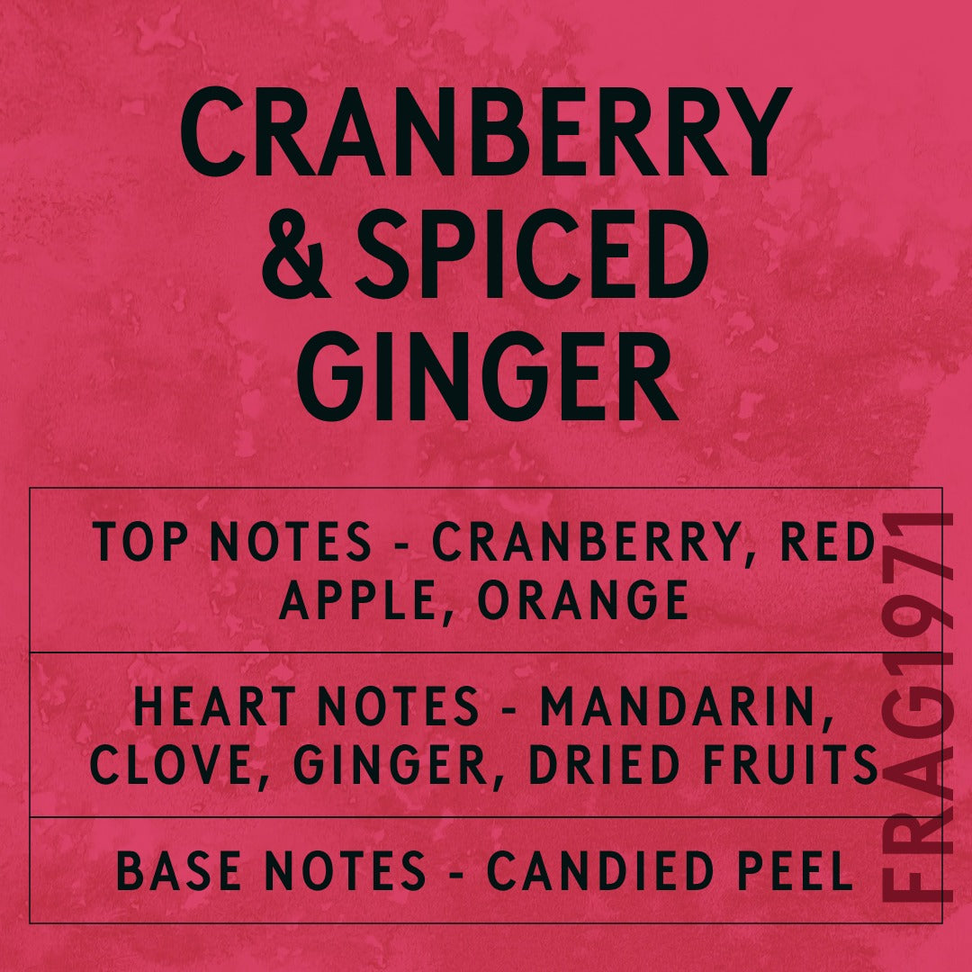Cranberry & Spiced Ginger Fragrance Oil scent card (English)