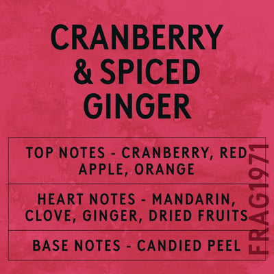 Cranberry & Spiced Ginger Fragrance Oil scent card (English)