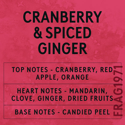 Cranberry & Spiced Ginger Fragrance Oil scent card (English)