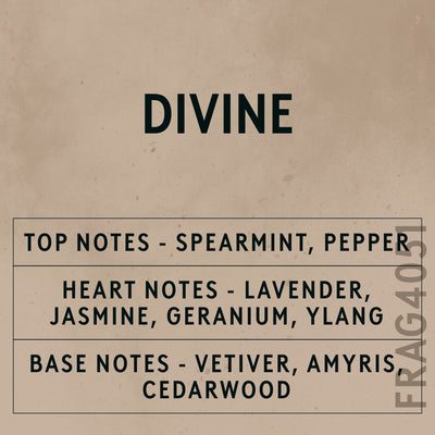 Divine Natural Oil scent card (English)