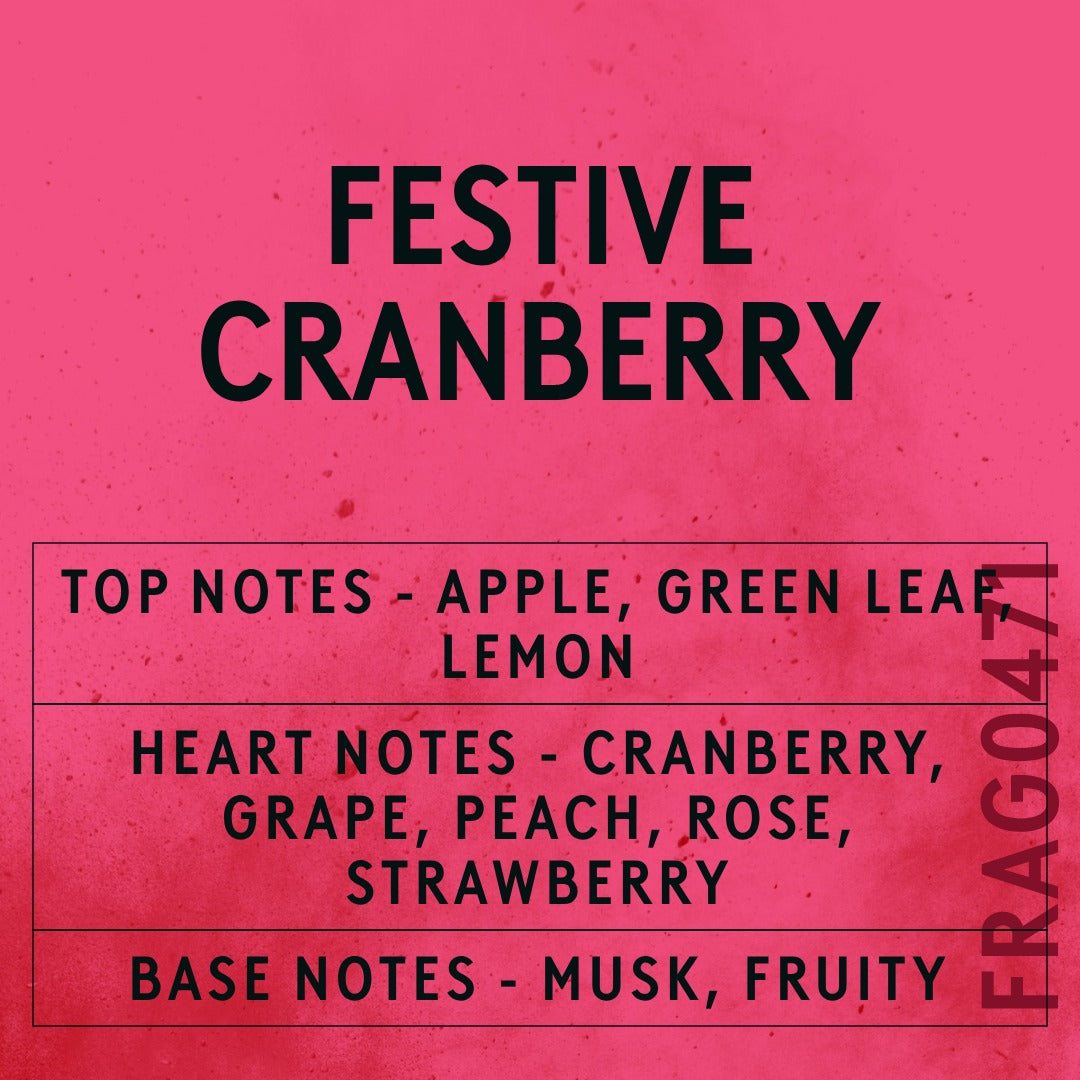 Festive Cranberry Fragrance Oil scent card (English)