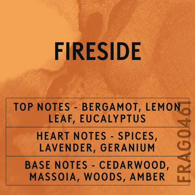Fireside Fragrance Oil scent card (English)