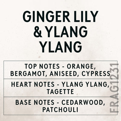 Ginger Lily & Ylang Ylang Oil scent card (English)