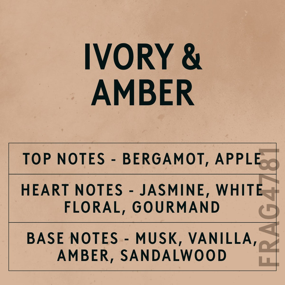 Ivory & Amber Fragrance Oil scent card (English)