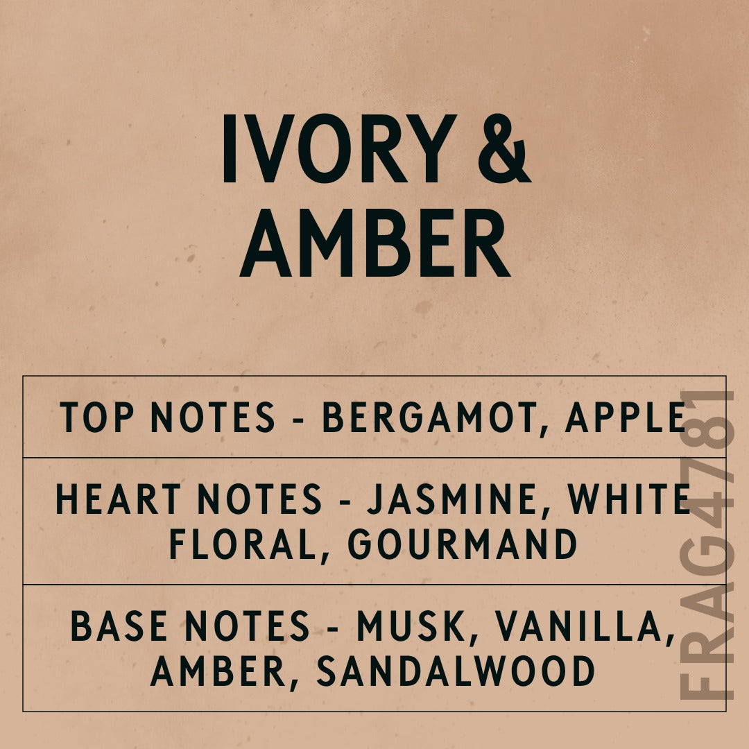 Ivory & Amber Fragrance Oil scent card (English)