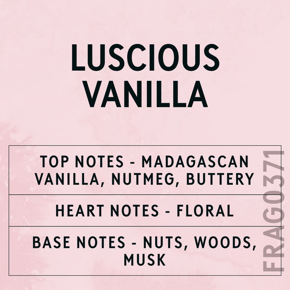 Luscious Vanilla Fragrance Oil scent card (English)