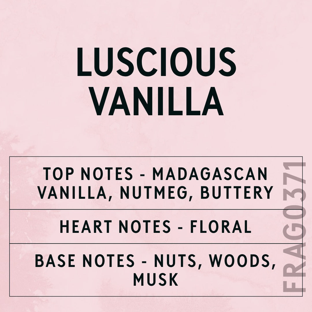 Luscious Vanilla Fragrance Oil scent card (English)