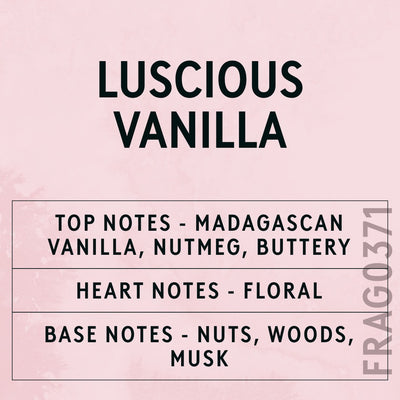 Luscious Vanilla Fragrance Oil scent card (English)