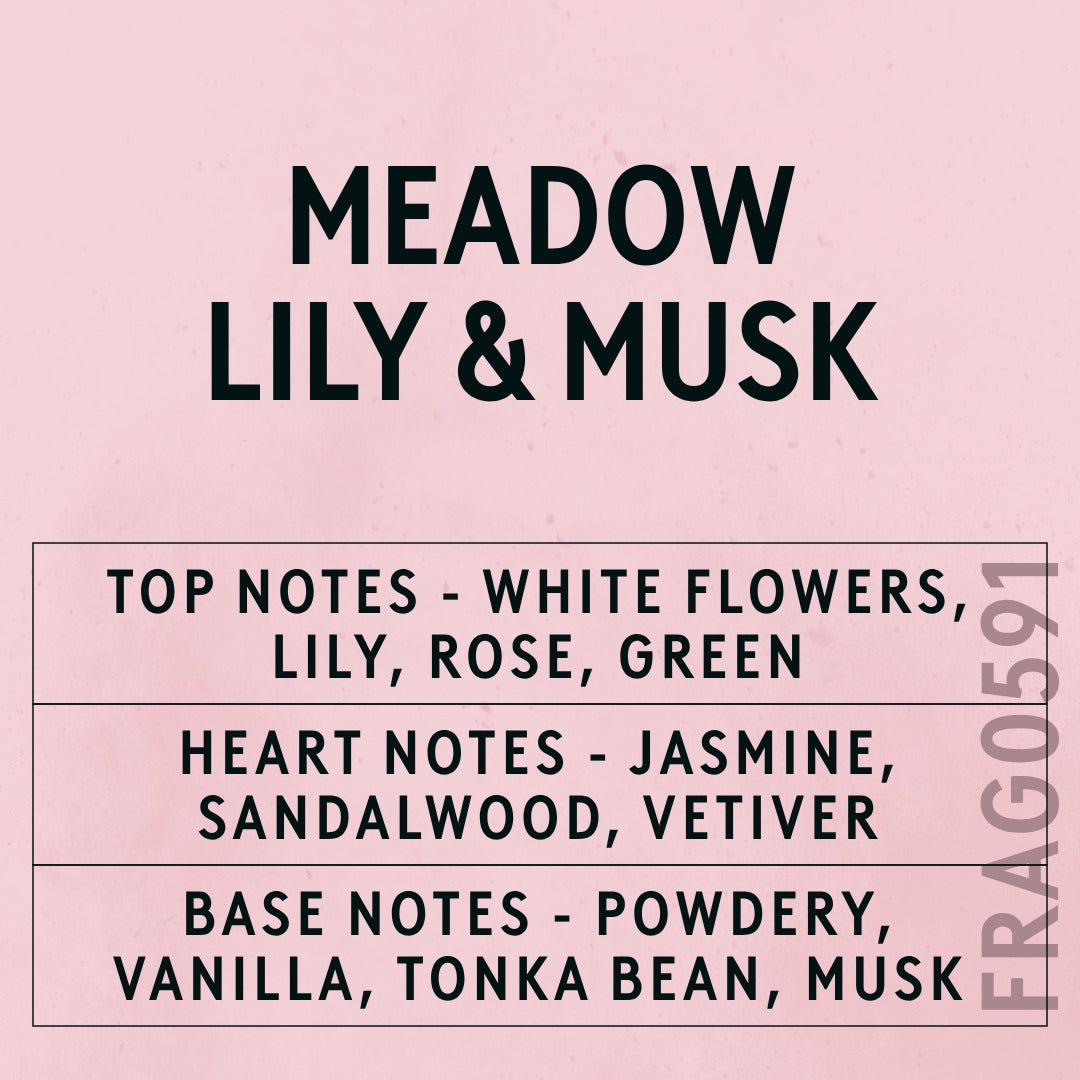 Meadow Lily & Cotton Musk Fragrance Oil scent card (English)